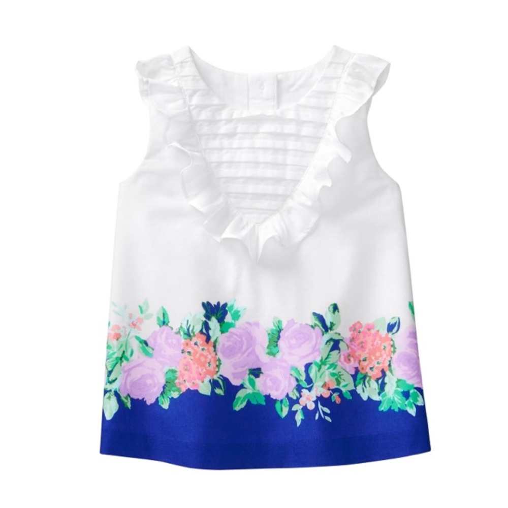 Janie and jack floral border ruffle top